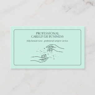 Tarjeta De Visita Cuidador Atención Adulto Casa Enfermera Manos qr