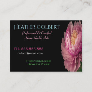 Tarjeta De Visita Cuidador Bonito Peony Calm Profesional