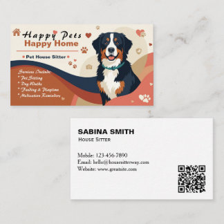 Tarjeta De Visita Cuidador de Casa de Mascotas Perro de Montaña Bern