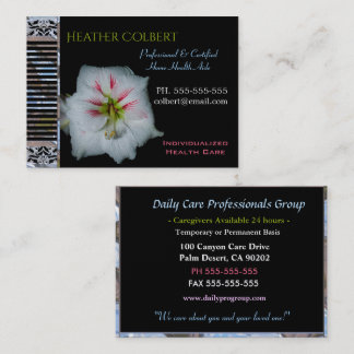 Tarjeta De Visita Cuidador de confianza Lily Floral Profesional 