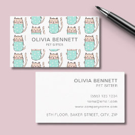 Tarjeta De Visita Cuidador de gatos lindos