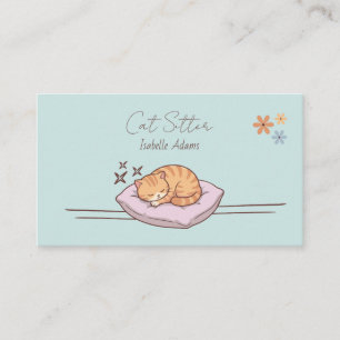 Tarjeta De Visita Cuidador de Gatos Personalizado
