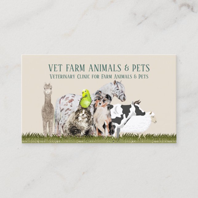 Tarjeta De Visita Cuidador de granja de alpacas (Anverso)