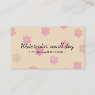 Tarjeta De Visita Cuidador de mascotas aseo simple perros patas rosa