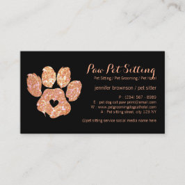 Tarjeta De Visita Cuidador de Mascotas Brillante Naranja Grooming Za