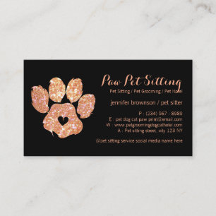 Tarjeta De Visita Cuidador de Mascotas Brillante Naranja Grooming Za