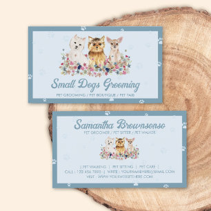 Tarjeta De Visita Cuidador de Mascotas Huella de Perro Pequeño Acuar