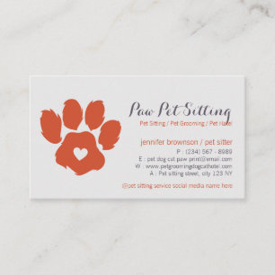 Tarjeta De Visita Cuidador de Mascotas Moderno Aseador Redes Sociale