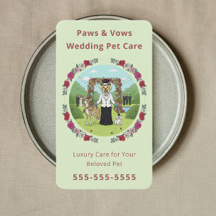 Tarjeta De Visita Cuidador de Mascotas para Bodas de Lujo Asistente 