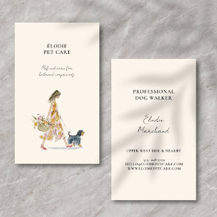 Tarjeta De Visita Cuidador de Mascotas Paseador de Perros Estiloso M