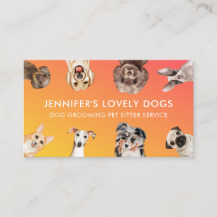 Tarjeta De Visita Cuidador de Mascotas Perros Pequeños de Tamaño Lin