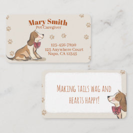 Tarjeta De Visita Cuidador de Mascotas Personalizable Huella de Perr