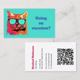 Tarjeta De Visita Cuidador de Mascotas Personalizado Gato Divertido 