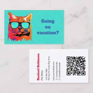 Tarjeta De Visita Cuidador de Mascotas Personalizado Gato Divertido 
