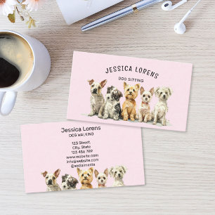 Tarjeta De Visita Cuidador de Perro Adorable, Peluquero de Mascotas,