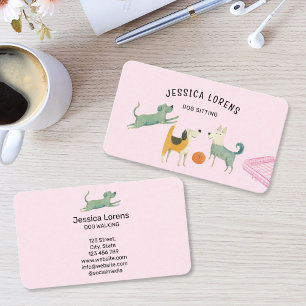 Tarjeta De Visita Cuidador de Perro Adorable, Peluquero de Mascotas,