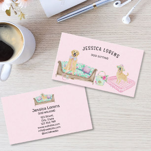 Tarjeta De Visita Cuidador de Perro Adorable, Peluquero de Mascotas,