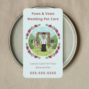 Tarjeta De Visita Cuidador de Perros de Boda de Lujo