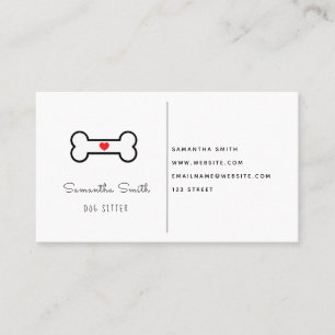 Tarjeta De Visita Cuidador de Perros   Icono de Hueso de Perro