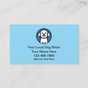 Tarjeta De Visita Cuidador de Perros Simple y Lindo y Paseador 