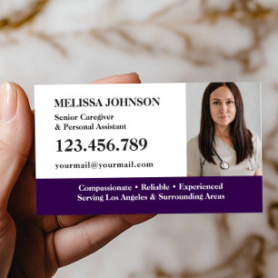 Tarjeta De Visita Cuidador Principal Cuidado de Ancianos FOTO MORADA