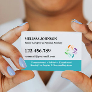 Tarjeta De Visita Cuidador Principal para Ancianos y Atención Person