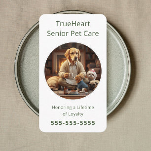 Tarjeta De Visita Cuidador Profesional de Mascotas Mayores Cuidador