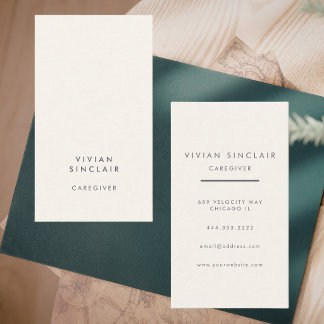 Tarjeta De Visita Cuidador Profesional Elegante Moderno Mínimo 