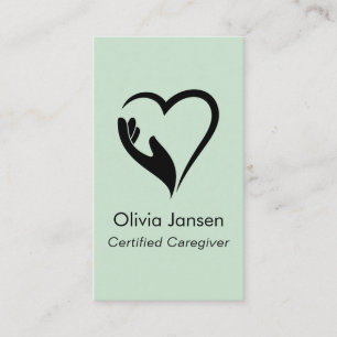 Tarjeta De Visita Cuidador Profesional Moderno de Salud Chic