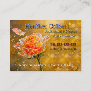 Tarjeta De Visita Cuidador Profesional Poderoso Pétalo de Confianza