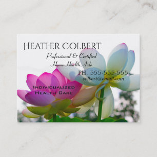 Tarjeta De Visita Cuidador Relajado Tranquilo Profesional Floral
