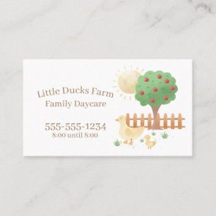 Tarjeta De Visita Cuidadora adorable de mamá y bebé pato