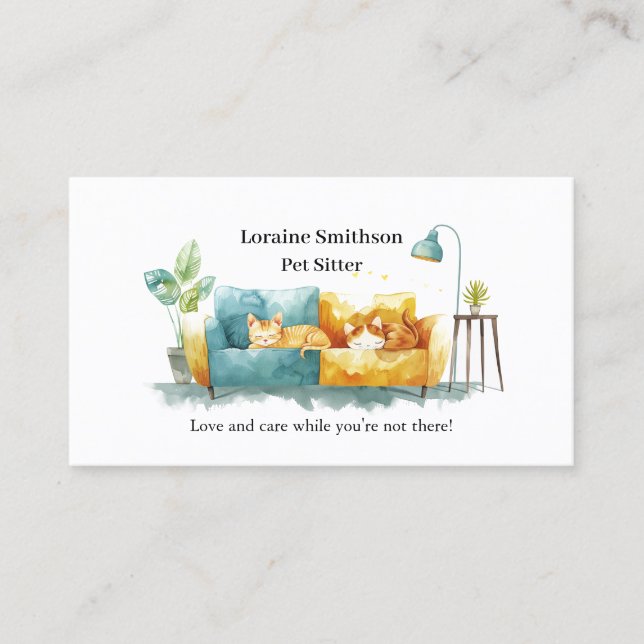 Tarjeta De Visita Cuidados confiables en el centro de atención en el (Anverso)