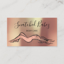 Tarjeta De Visita Cuidados corporales esculpiendo QRCODE Cobre Rosa 