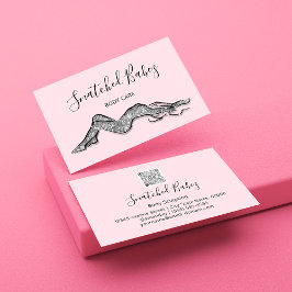 Tarjeta De Visita Cuidados corporales esculpiendo QRCODE Gris negro 