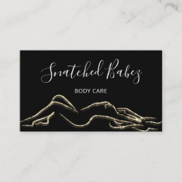 Tarjeta De Visita Cuidados corporales esculpiendo QRCODE Oro Blanco 