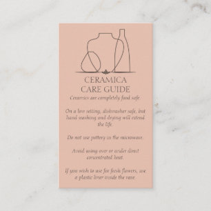 Tarjeta De Visita Cuidados de cerámica para jarrón de cerámica rosa 