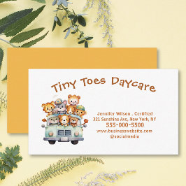 Tarjeta De Visita Cuidados de cuidado infantil Safari Jungle Animal
