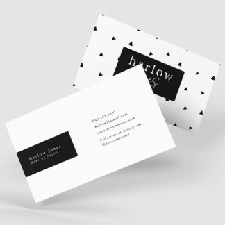 Tarjeta De Visita Cuidados de garabatos blancos y negros