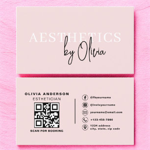 Tarjeta De Visita Cuidados de la piel Esteticismo Código QR Rubor Ro