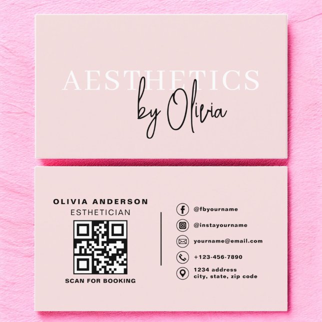 Tarjeta De Visita Cuidados de la piel Esteticismo Código QR Rubor Ro (Subido por el creador)