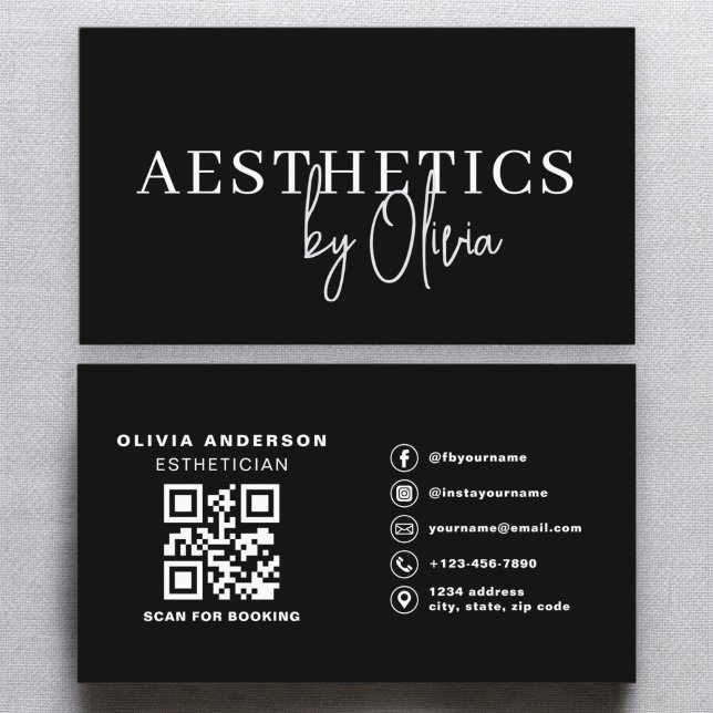 Tarjeta De Visita Cuidados de la piel Esteticismo QR Código Blanco n (Subido por el creador)