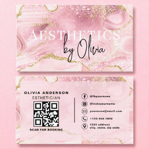 Tarjeta De Visita Cuidados de la piel Esteticista QR Código Agitació