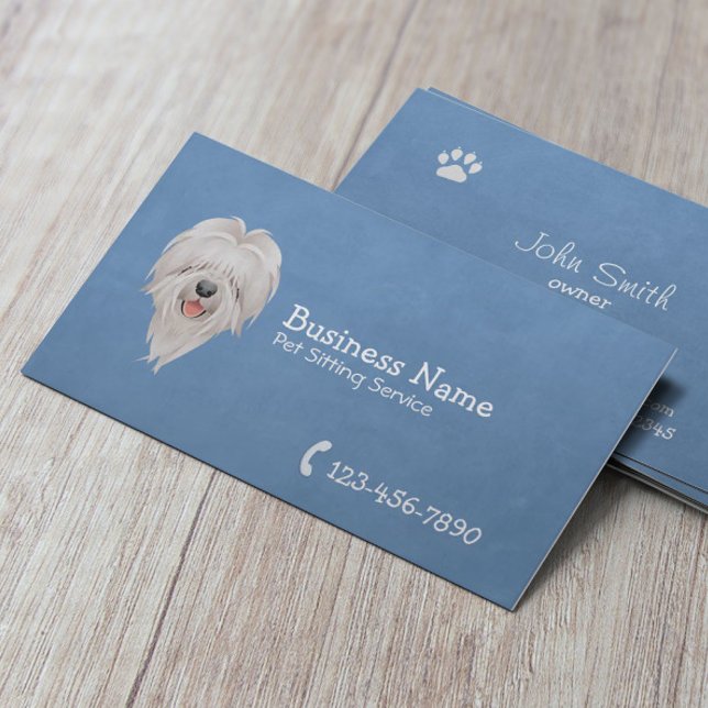 Tarjeta De Visita Cuidados de mascotas Cute Perro Plain Mascota Azul (Subido por el creador)