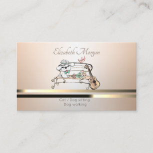 Tarjeta De Visita Cuidados de mascotas, sentados, aburridos