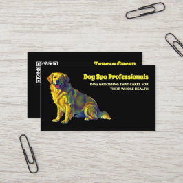 Tarjeta De Visita Cuidados de perro Grooming Black QR