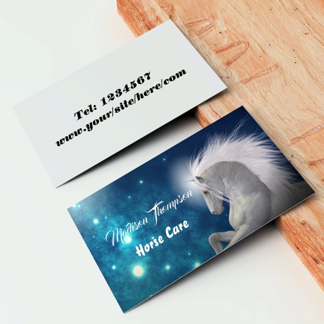 Tarjeta De Visita Cuidados equinos de caballos azules (Subido por el creador)