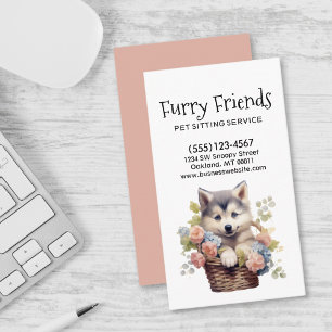 Tarjeta De Visita Cuidados Mascotas de sentados de perros
