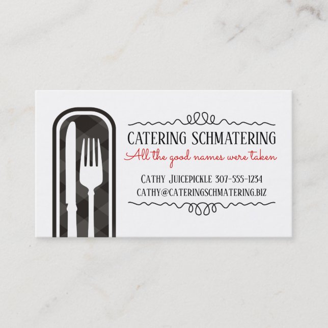 Tarjeta de visita culinaria de abastecimiento del (Anverso)
