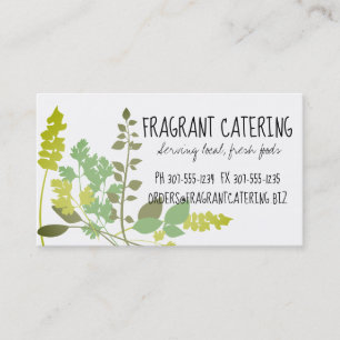 Tarjeta de visita culinaria de abastecimiento del